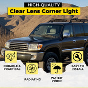 DURAFORCE Corner Signal Marker Lights for Land Cruiser 2005-2007 Chrome Amber L+R Set
