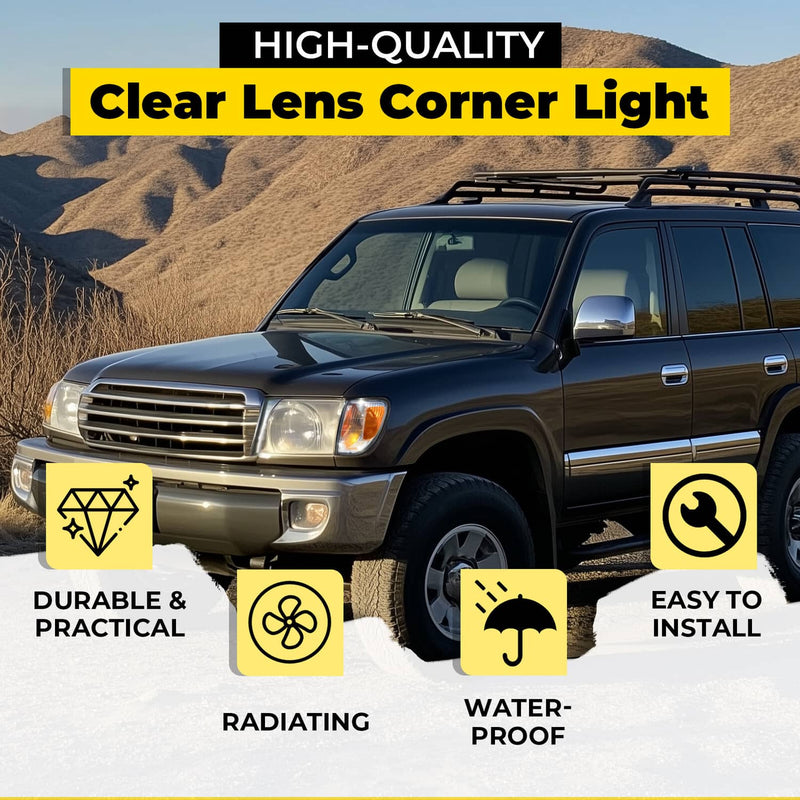 DURAFORCE Corner Signal Marker Lights for Land Cruiser 2005-2007 Chrome Amber L+R Set