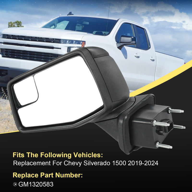 Left Driver Side Door Mirror for Chevrolet Silverado 1500 2019-2025