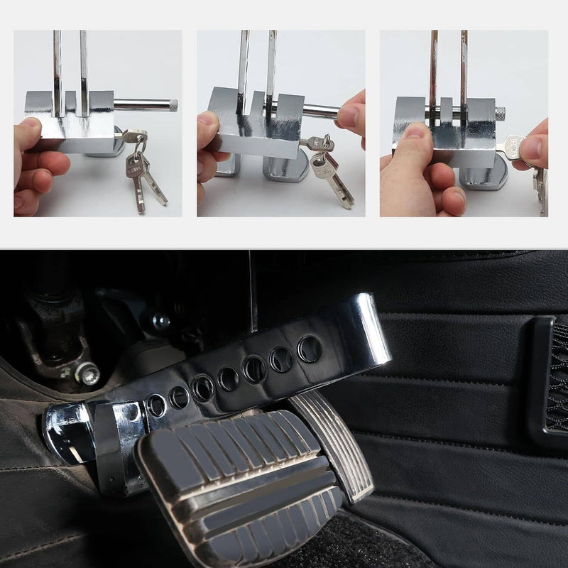 Brake Clutch Lock Vehicle Anti-Theft Device Car Pedal Security Lock Tool 3 Key