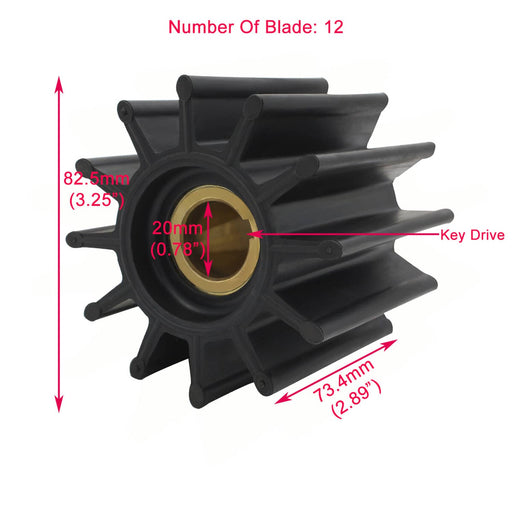 DURAFORCE 17000K Impeller 18958-0001 3802444 for Sherwood for Jabsco for CEF for CAT