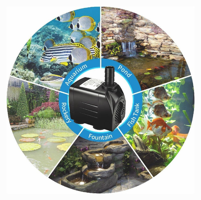 160GPH Aquarium Water Pump Adjustable Submersible Pump for Fish Tank Statuar