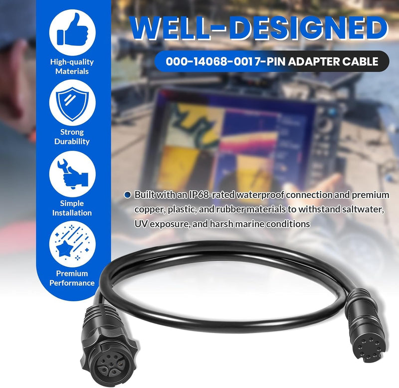 000-14068-001 7-Pin Transducer Adapter Cable for Lowrance Hook² Reveal Cruise