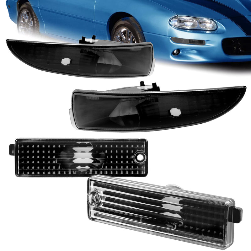 Black Side Marker Turn Signal Light Bumper Lamp for Chevy Camaro 1993-2002 4PCS