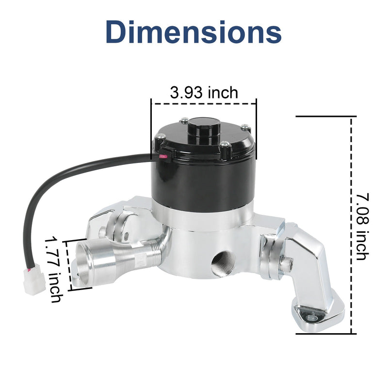 High Flow Aluminum Electric Water Pump Fits Big Block Chevy 454 427 396 Chrome
