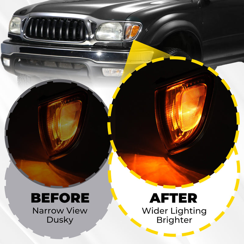 Side Marker Corner Parking Lights Turn Signal Chrome for Toyota Tacoma 01-04 2PC