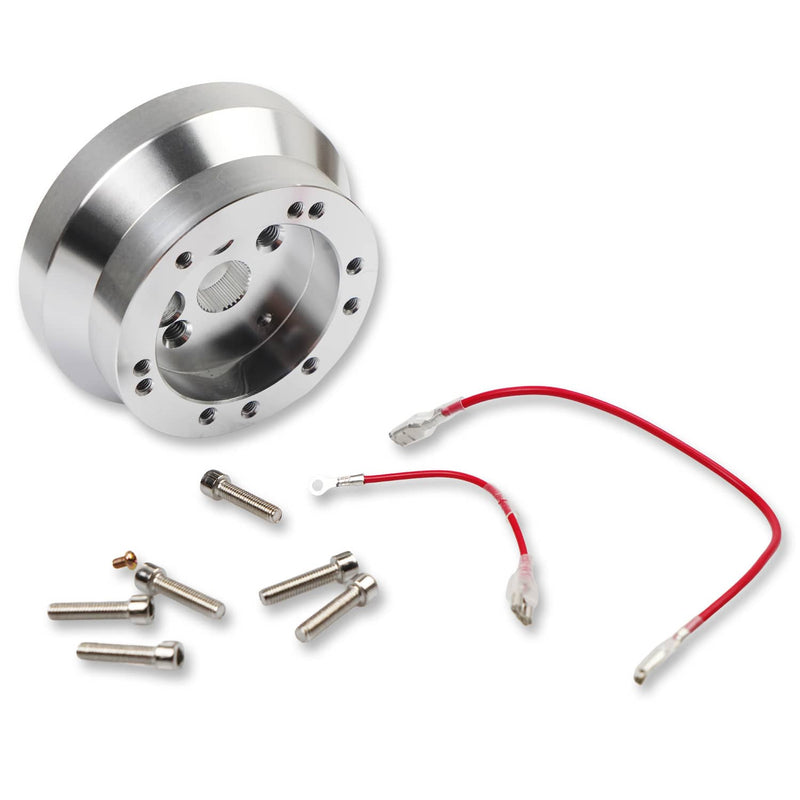 Steering Wheel Hub Adapter 5 & 6 Hole Polished Silver for GM Chevy Aluminum