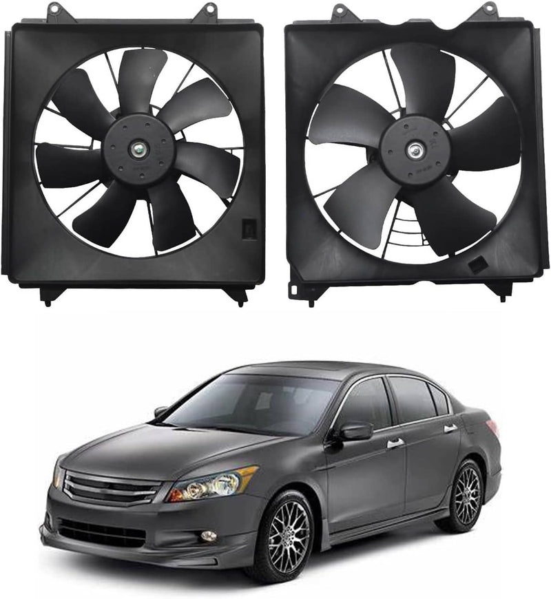 A/C Condenser Radiator Cooling Motor Fan for 2013-2017 Honda Accord Touring 2Pcs