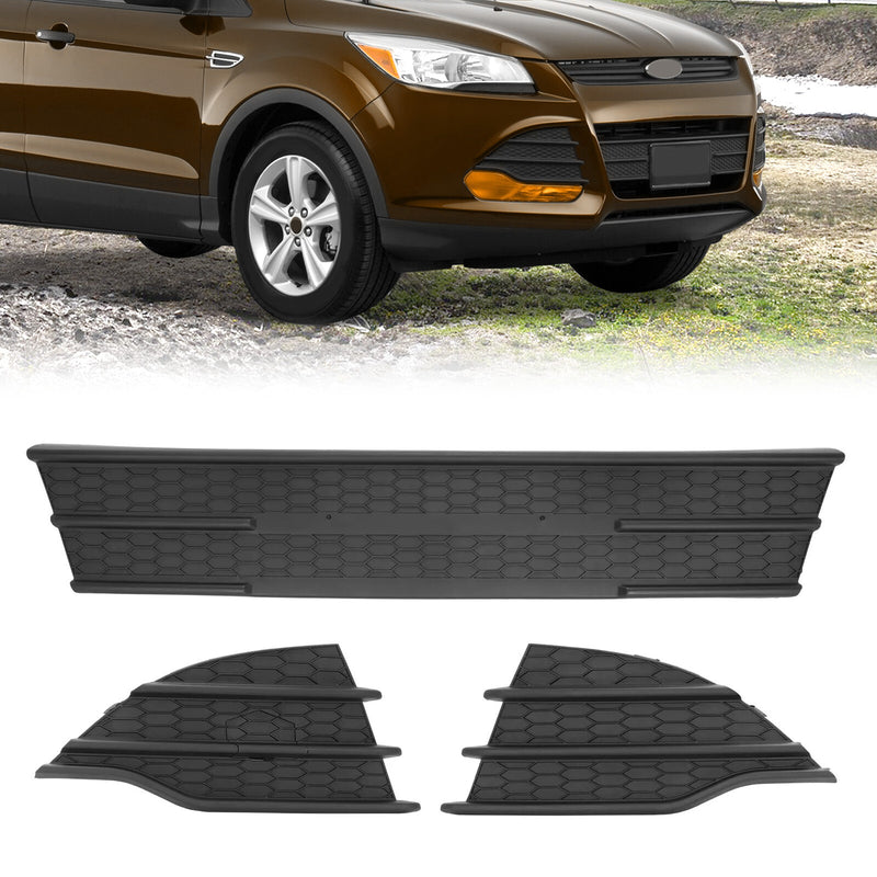 Front Bumper Grille Fog Light Cover Trims for Ford Escape 2013-2016