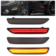 DURAFORCE Side Marker Lights Smoked Lens for Ford Mustang 2010-2014 Front Rear LED 4 Piece