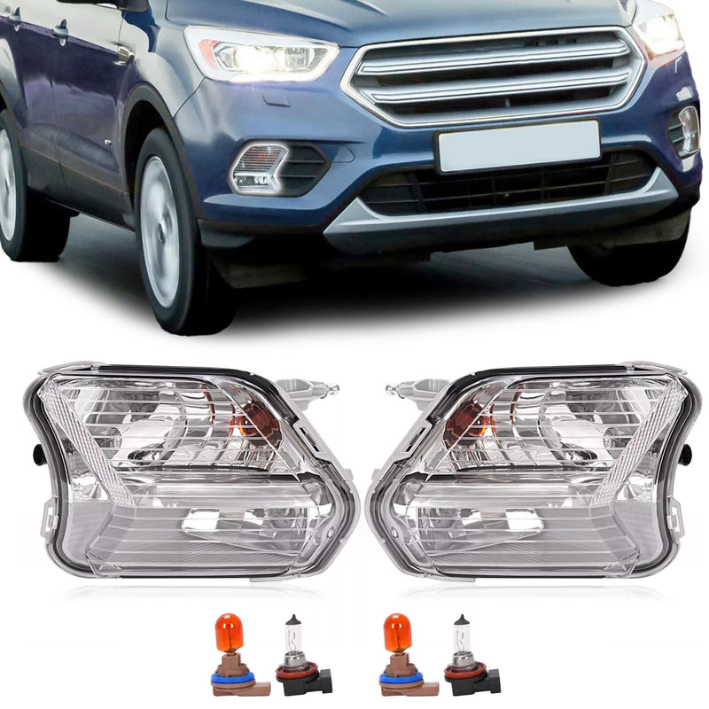 Front Fog Lights Turn Signal Lamp With Bulb for Ford Escape Kuga 2017-2019 LH RH