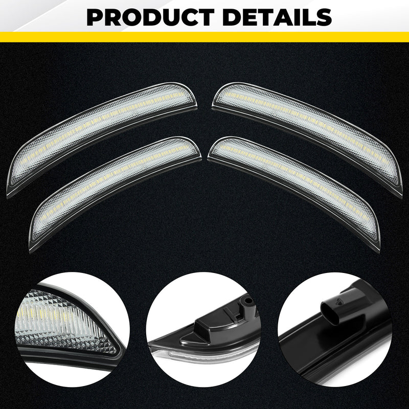 #68214405AA LED Fender Side Marker Light Lamps for Dodge Charger 2015-2022 Clear