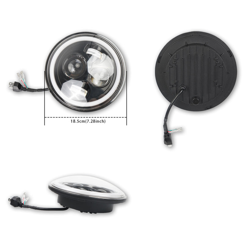 7" LED Headlights Fog Turn Tail Lamp Combo for 07-18 Jeep Wrangler JK