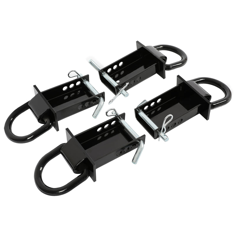 Heavy Duty 4 Pack Trailer Adjustable Stake Pocket D-Ring Zinc 2x4 16200LBS