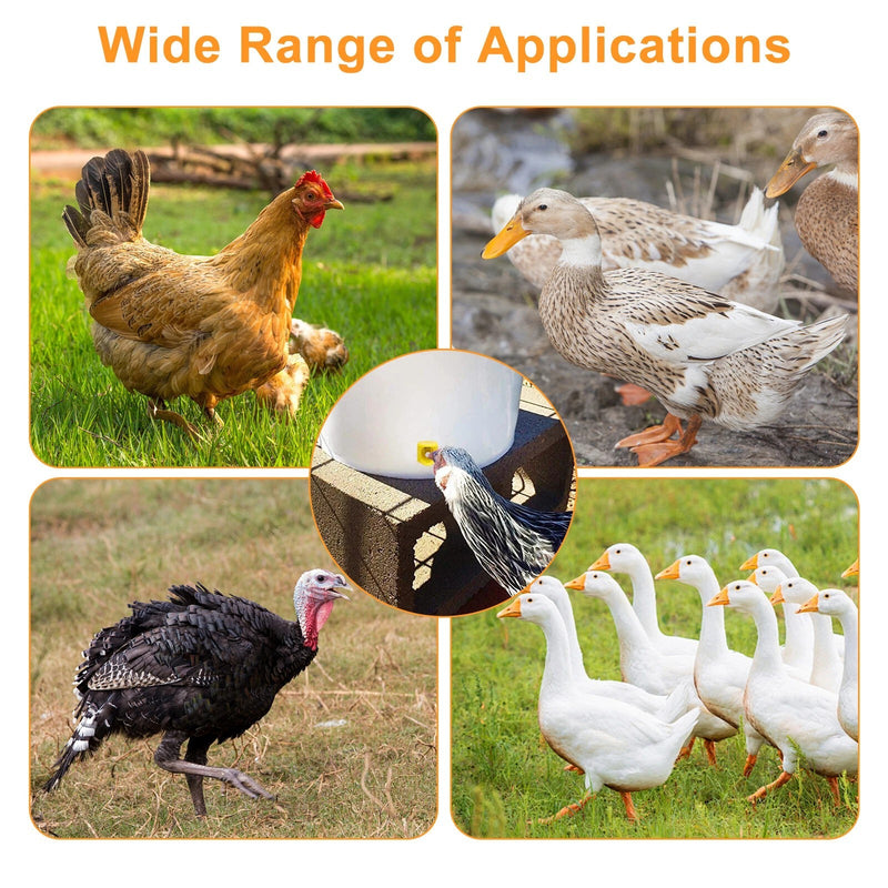 15Pcs Automatic Chicken Water Nipples Easy to Install Horizontal Poultry Waterer