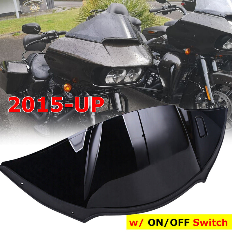 Vivid Black Top Air Duct Piece Cover Fairing for Harley Road Glide 2015 UP