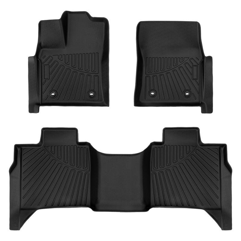 Front Rear Floor Mats Liners for Toyota Tundra Crew Max Cab 2022-2026 TPE Rubber