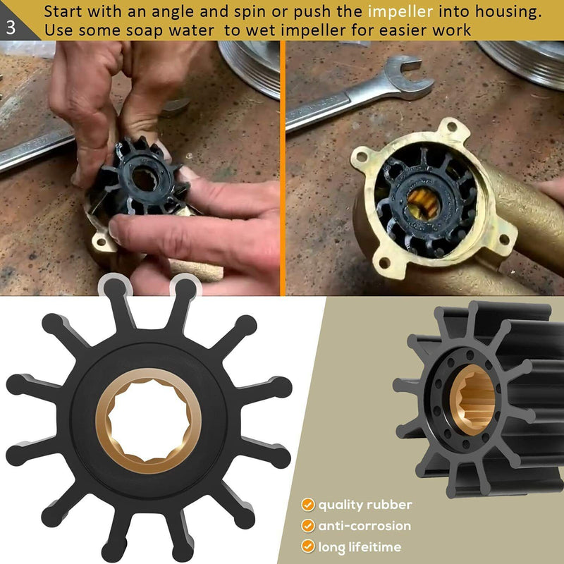 Raw Sea Water Pump Repair Rebuild Kit for Volvo Penta 5.0Gi 5.0GL 5.0GXi 5.0OSi