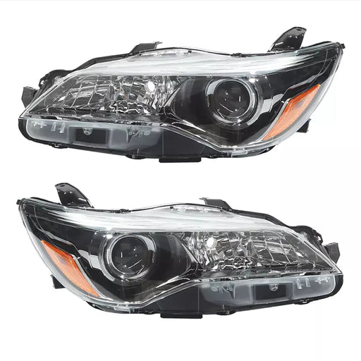 DURAFORCE Black Headlight Set Halogen Headlamp for 2015-2017 Toyota Camry LE SE Pair