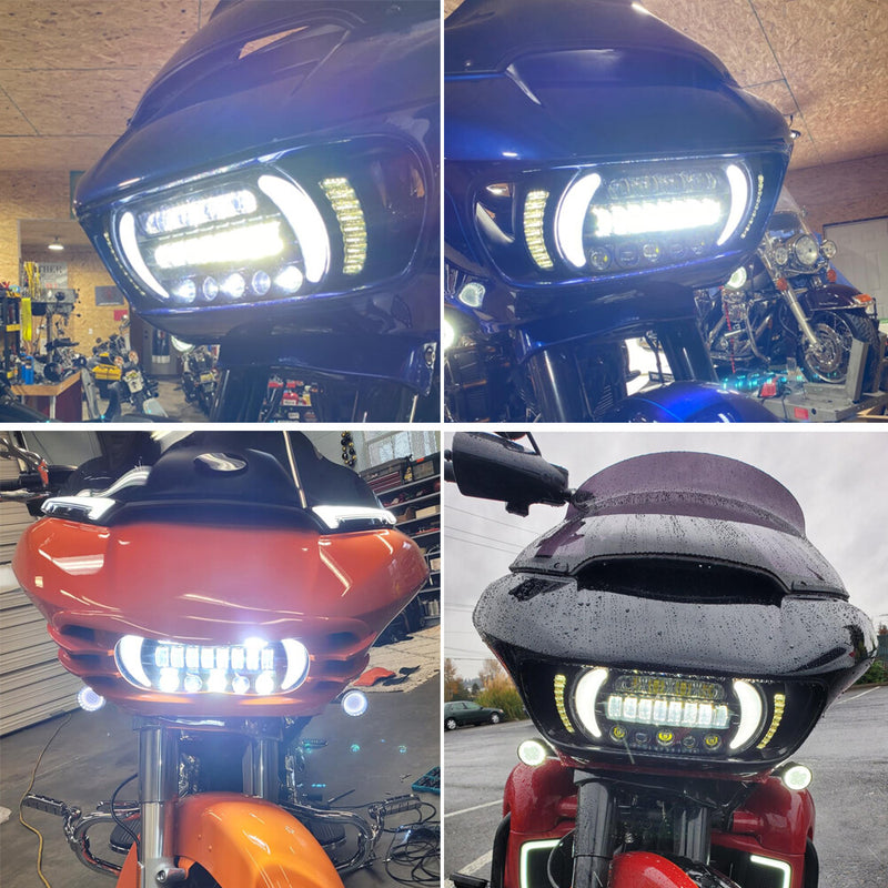 LED Headlight Running Turn Signal DRL Kit for Harley Road Glide 2015-2024
