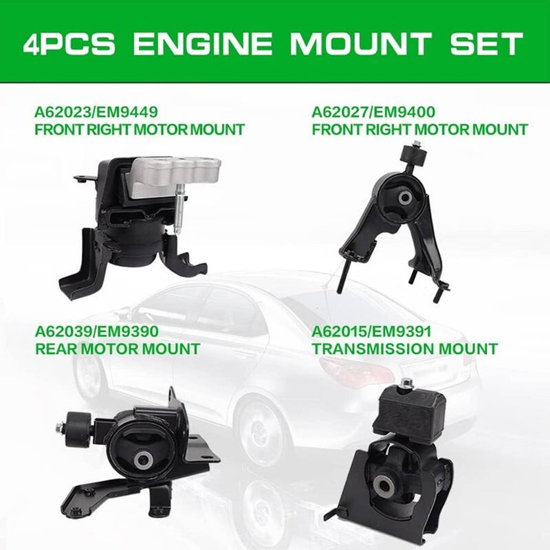 4Pcs Engine Motor Transmission Mount for 2009-2013 Corolla 1.8L A62015 A62023