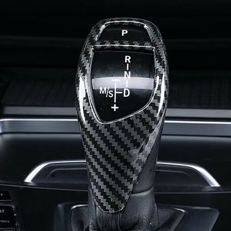 Gear Shift Knob Cover Trim Carbon Fiber for BMW F30 F34 F35 3-Series 2013-2018