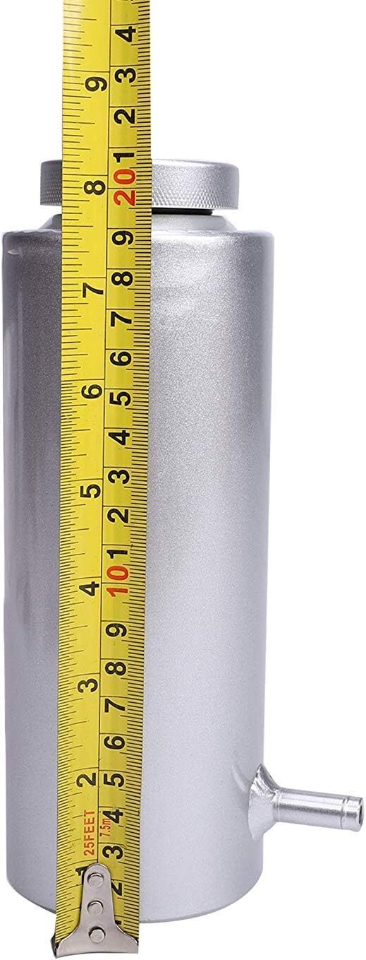 Universal Radiator Coolant Overflow Reservoir Tank for 800ml Silver Aluminum Cat