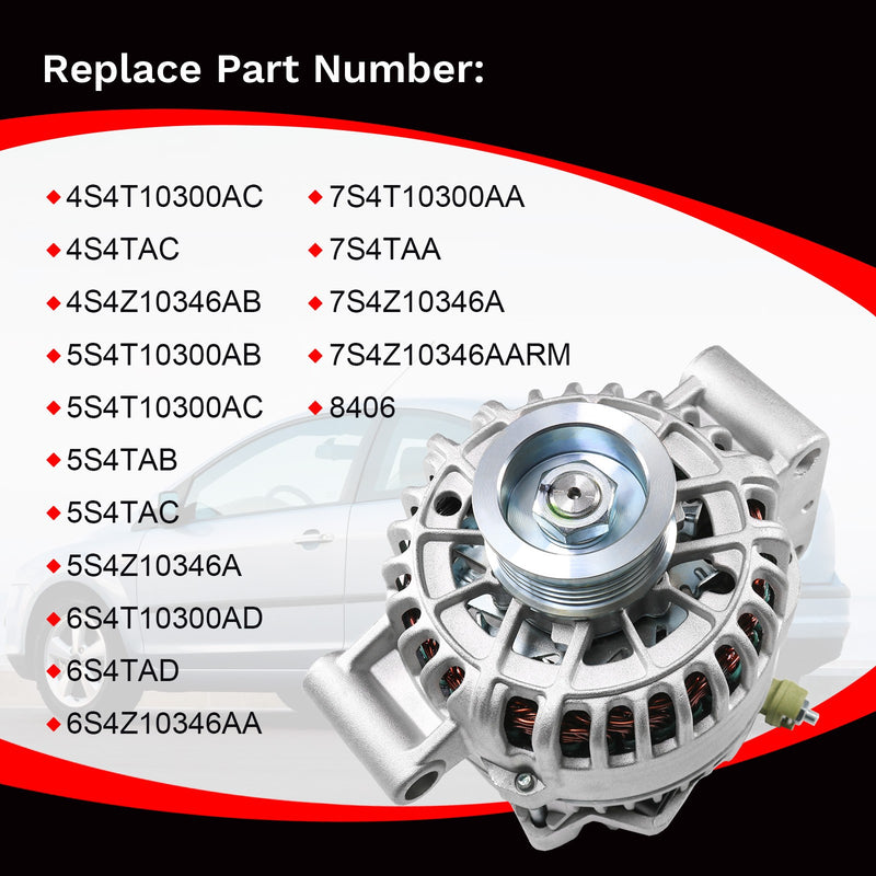 8406N Alternator for Ford Focus 2005-2007 2.0 2.3 L4 Automatic Transmission
