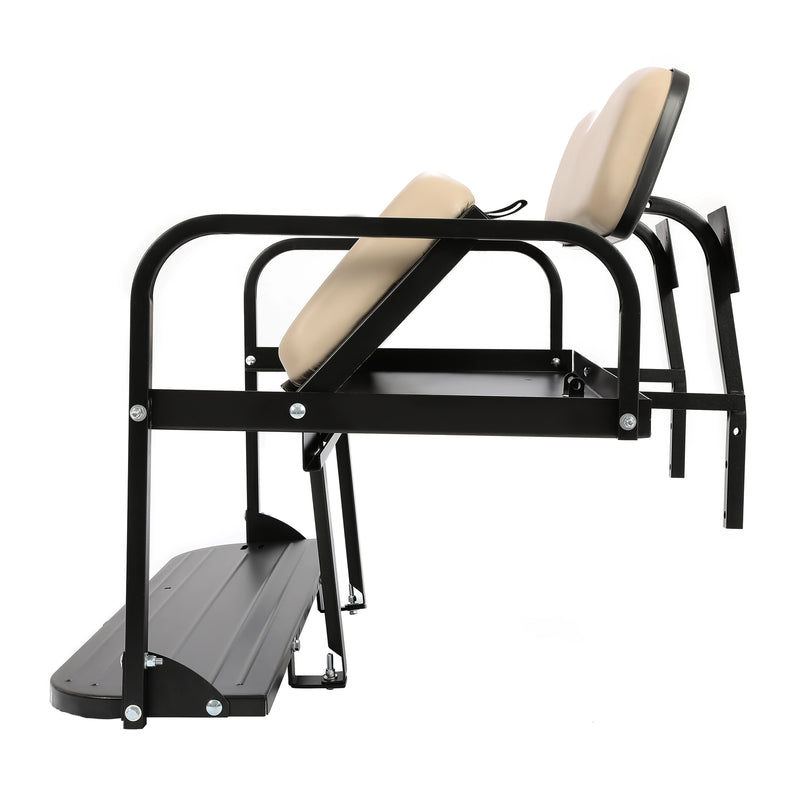 Tan Flip Folding Rear Back Seat Kit for EZGO Marathon Pre-1994 Golf Cart