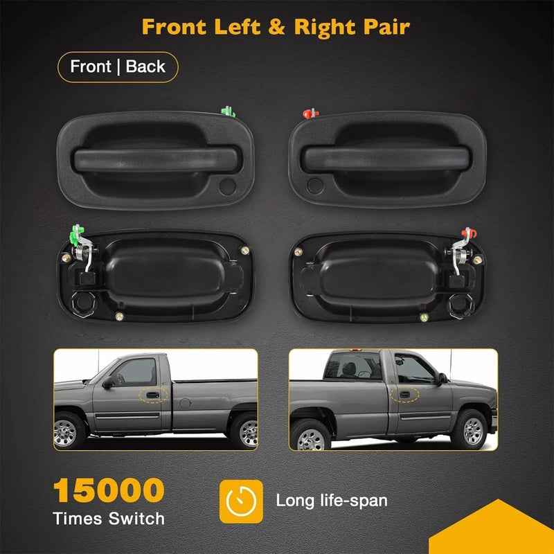 DURAFORCE Exterior Door Handles Front Left+Right Fit 1999-2007 Chevy Silverado GMC Sierra
