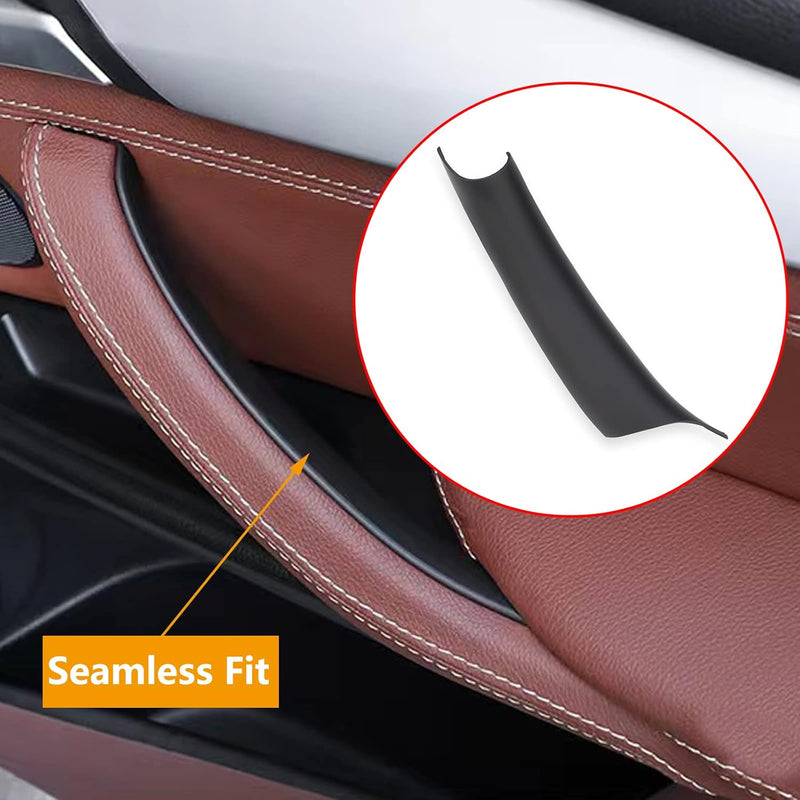 Black Inner Door Panel Handle Pull Trim Cover for BMW X5 X6 F15 F16 2014-2018