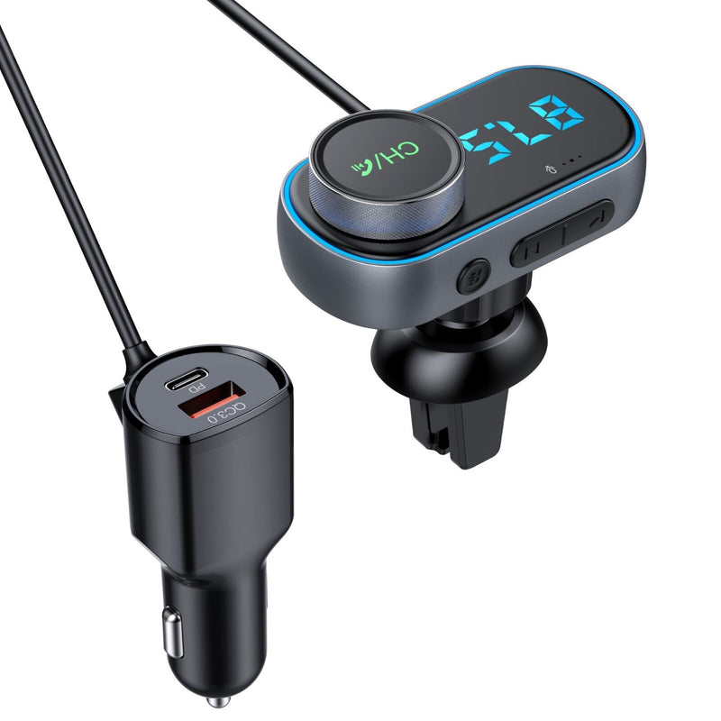Car Bluetooth FM Transmitter LED Charger AUX Radio QC PD Adapter MP3 Player USB