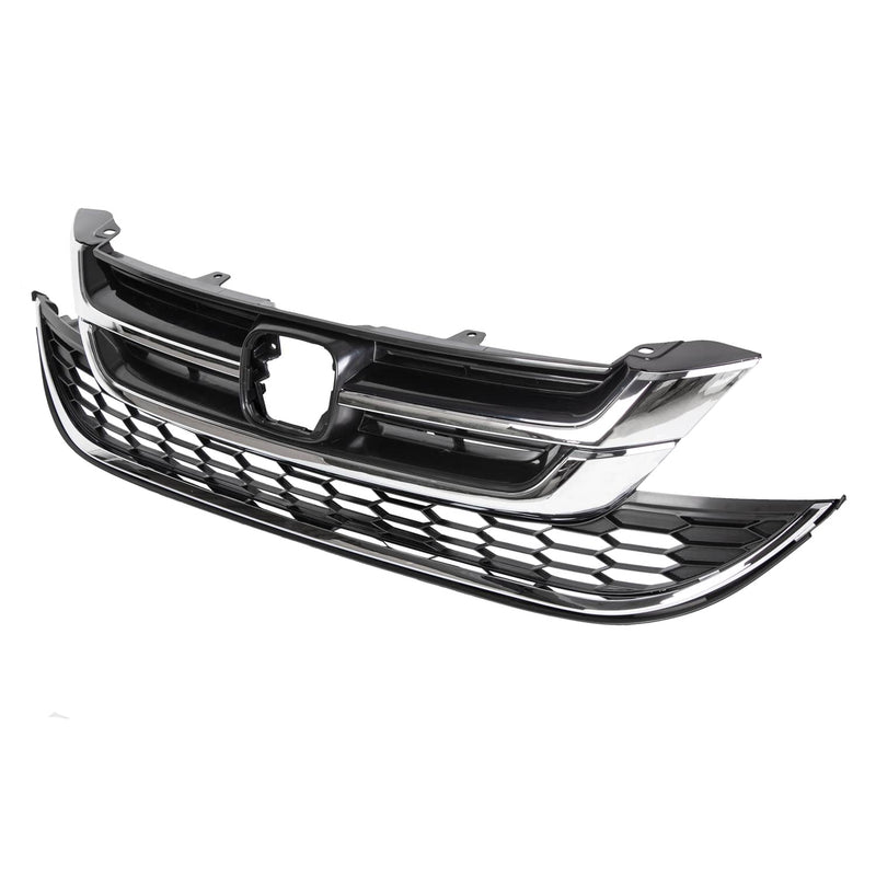 DURAFORCE Front Bumper Upper & Lower Grille ABS Chrome for Honda CRV CR-V 2010 2011