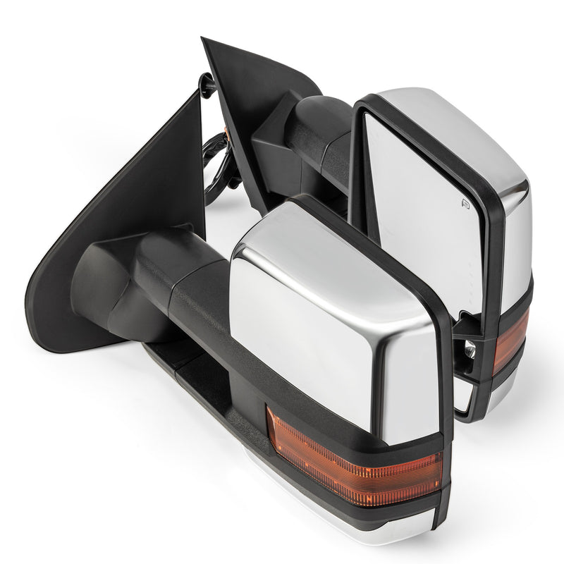 Tow Mirrors for 2014-2018 Silverado Sierra 1500 Chrome Heated LED Signal