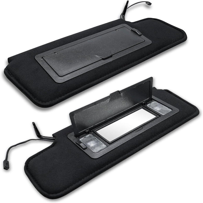 Pair Sun Visors w/Vanity Mirror & LED Light for Chevy Corvette C4 5.7L 84-96