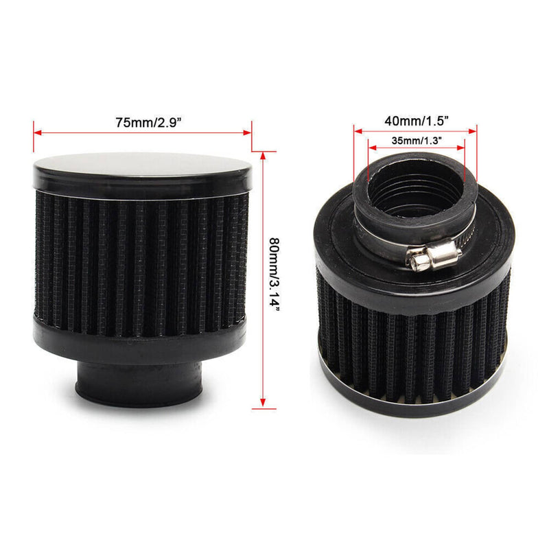 10AN Oil Catch Can Reservoir Tank 2 Port Dual Breather Filter Baffled 10FT Hose