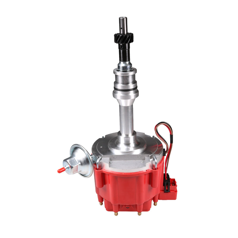 Red HEI Distributor for Ford 351W Windsor with 65K Hi-Output Coil Pigtails