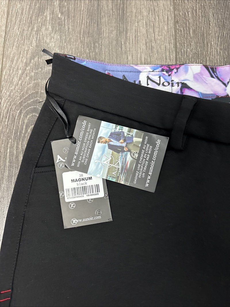 Pants for Au Noir Mens 38 Black Magnum Sophisticated Slack Straight Leg Flex Stretch