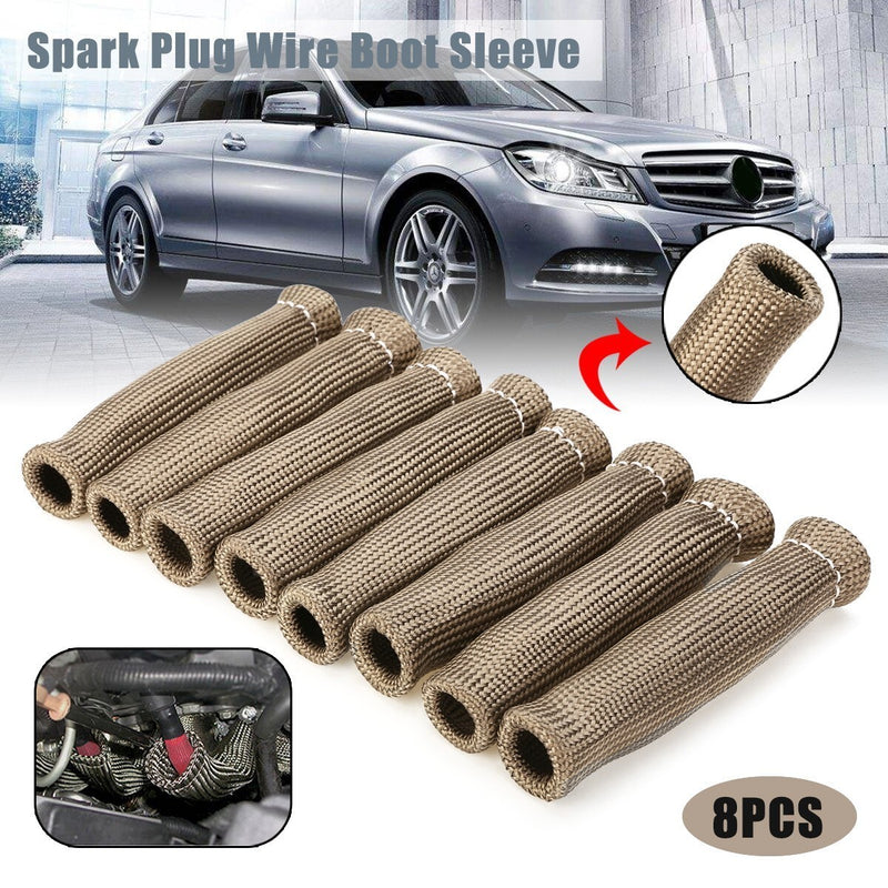 2500 Spark Plug Heat Shield Sleeve Wire Cover Wrap 8x Header Boots