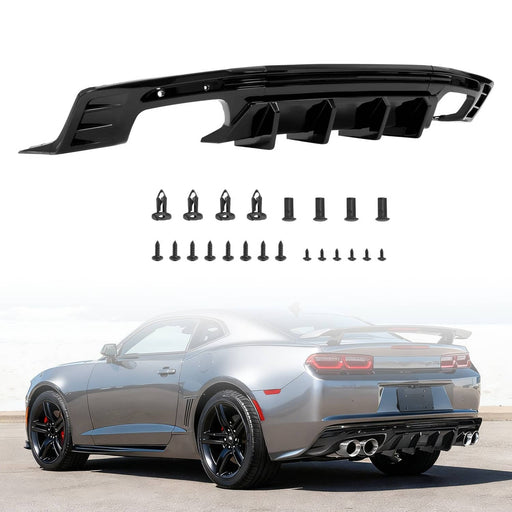 DURAFORCE Rear Bumper Lip Diffuser Glossy Black for Chevrolet Camaro SS LT LS 2016-2024