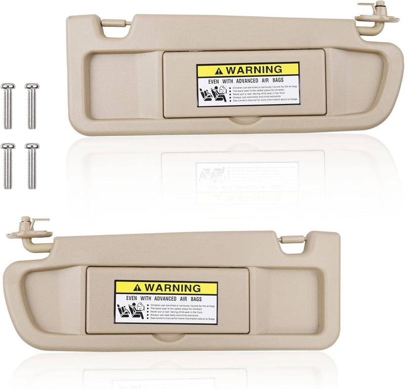 Beige Sun Visor Left and Right Kit for Honda Civic 2006-2011 1 Set