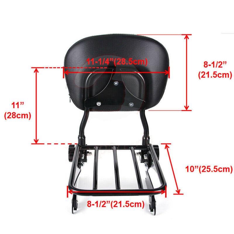 Sissy Bar Backrest with Luggage Rack for Harley 883 1200 Custom 1994-2003
