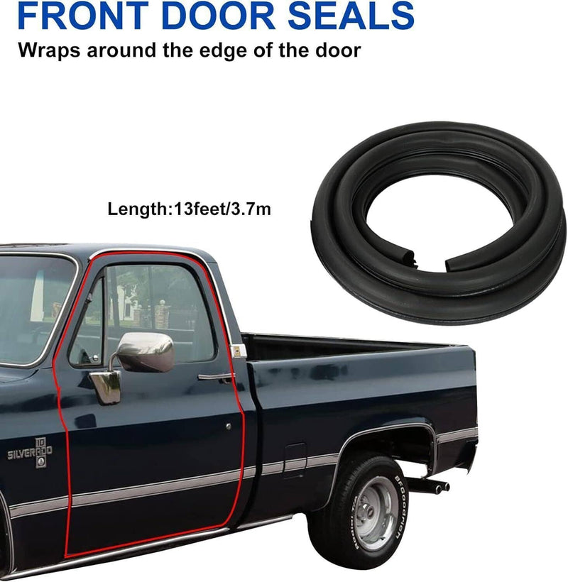 Front Door Window Run Sweep Felts Weatherstrip Seals Kit for Chevy GMC