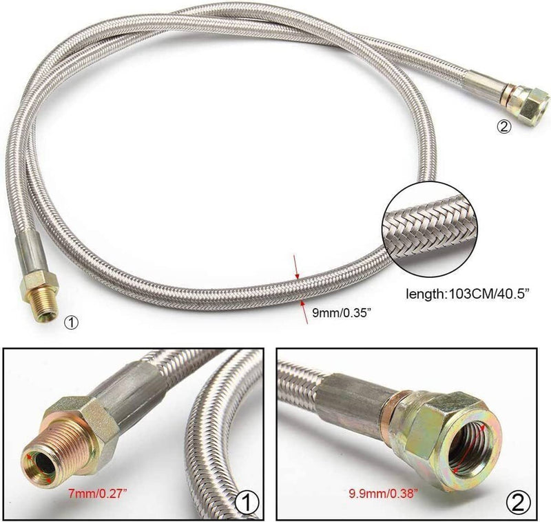 Turbo Oil Drain Return Feed Line Set for T3 T4 T70 T66 GT35 Charger