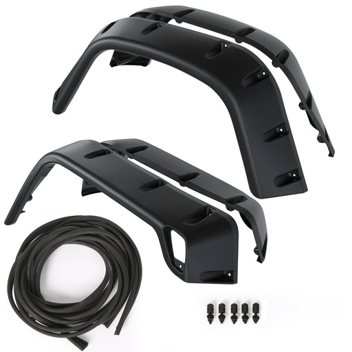 DURAFORCE Wide Black Pocket Extended Fender Flares Kit Fit for Jeep Wrangler TJ 97-06