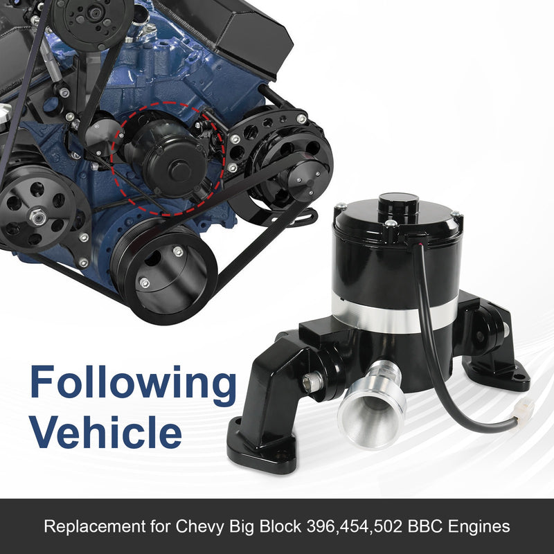 Big Block Chevy Electric Water Pump 390 427 454 BBC High Volume Black