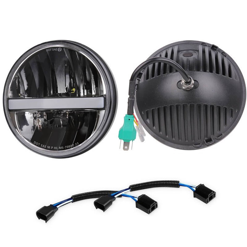 2Pcs 7" Round Halo LED Headlights DRL Turn for Chevrolet Bel Air