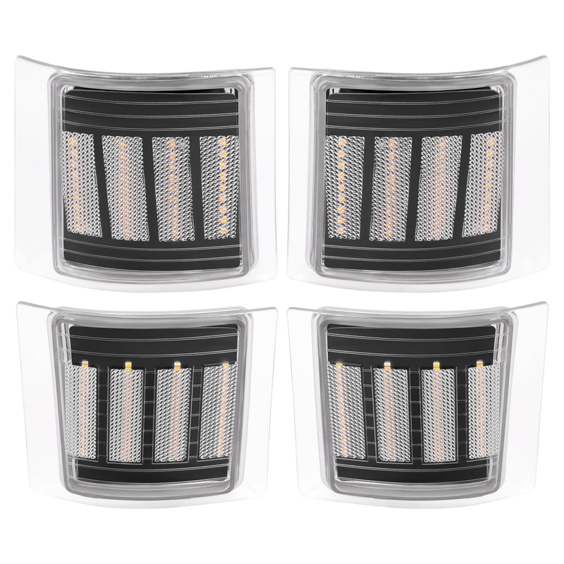Full LED Clear Corner Side Marker Lights for Chevy C/K 1500 2500 1994-99 4PCS