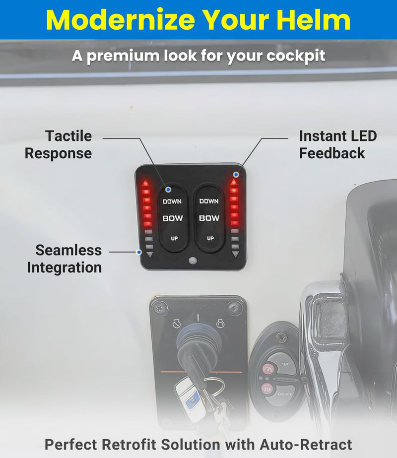 15270-001 LED Indicator Tactile Switch for Lenco Single Actuator Trim Tab 12/24V