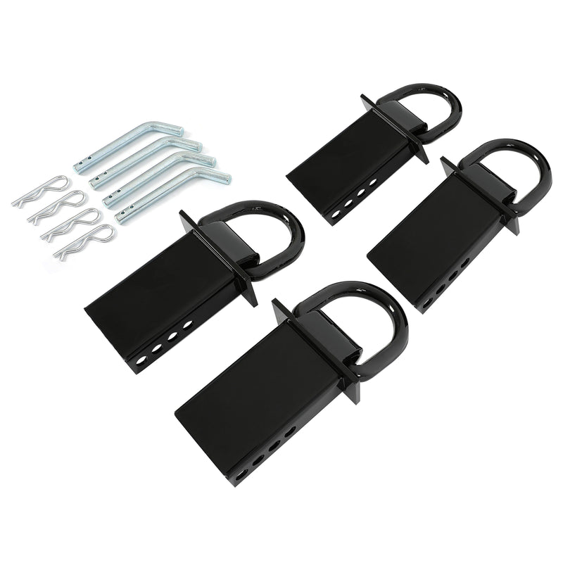 Heavy Duty 4 Pack Trailer Adjustable Stake Pocket D-Ring Zinc 2x4 16200LBS